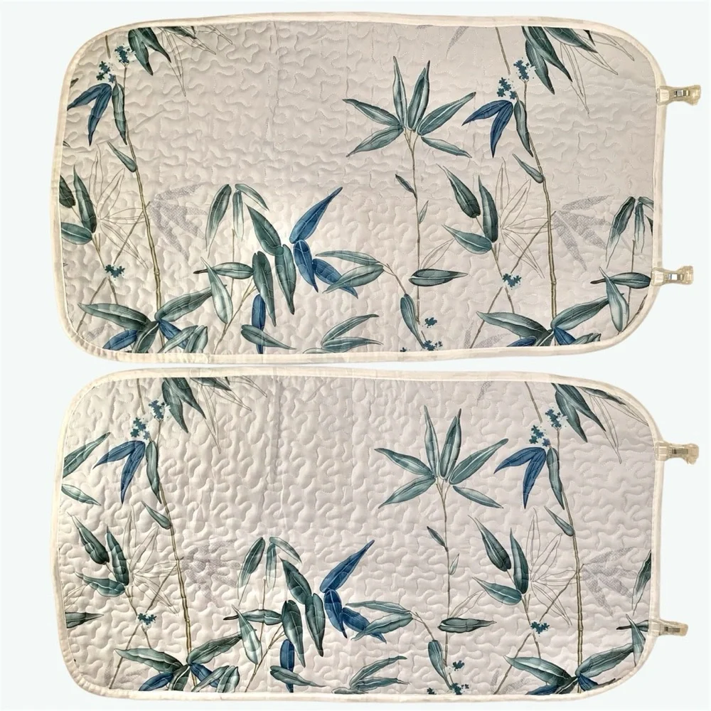 Bamboo Print Quilted King Size Pillow Shams ~ Set of 2